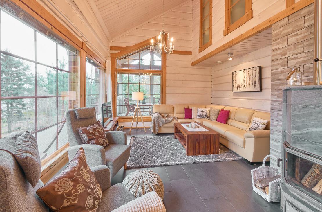 Villa Onni, m&ouml;kin olohuone, kodikas ja tunnelmallinen olohuone, skandinaavinen tyyli